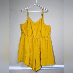 Mustard Cami Summer Romper by Shein